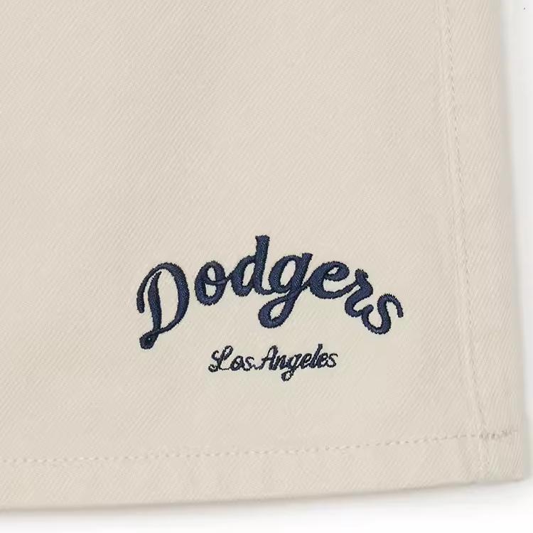 Новые джинсовые мини-юбки MLB Varsity Los Angeles Dodgers женские темно-кремовые 3FDSV0144-07CRD