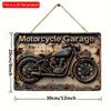 2D Flat Wooden Sign 30*20cm Vintage Motorcycle Garage Wooden Sign, Square Wall Decor for Home, Bar, Restaurant & Living Room, Decorative Sign Wall