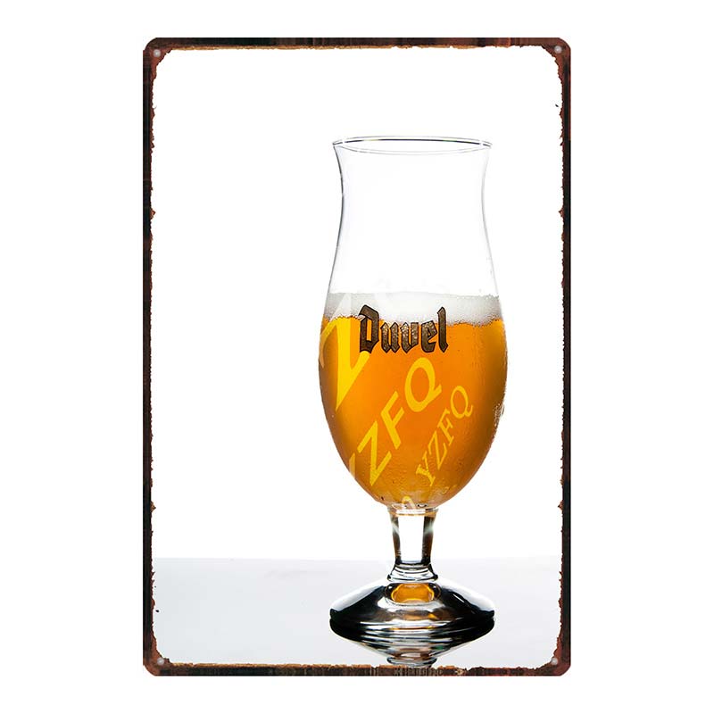 YZFQБельгийское пиво Duvel Жестяные металлические знаки Табличка Винтажный Музыкальный Бар Ресторан Дом Мужская берлога Декор Настенные наклейки DU-7713B
