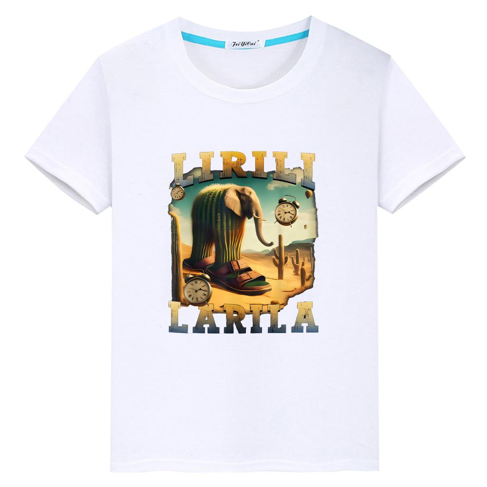 Italian Brainrot Print 100%Cotton Cartoon T Shirt for Kids Boy 10years Tees Short Anime Tops Kids Clothes Girls Y2k One Piece