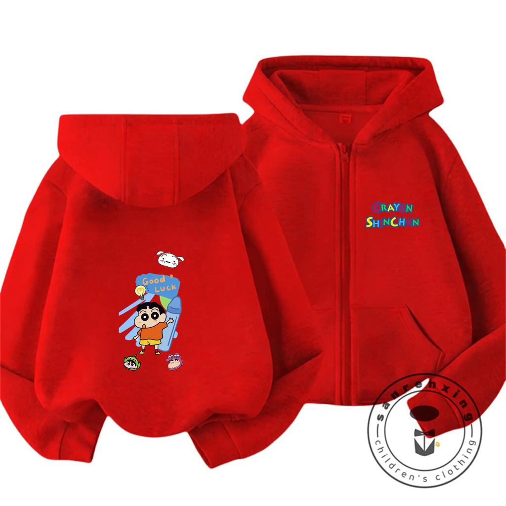 Cute Cartoon Zipper Hoodie New Arrival Street Fashion Kids Wear For Boys And Girls Crayon Shin Chan 3 14 Years