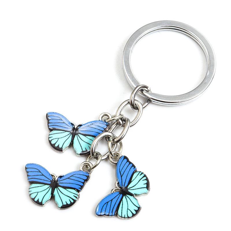 Цветной эмалированный брелок в виде бабочки из цинкового сплава, подвески в виде насекомых, поделки, автомобильные ключи, женские сумки, аксессуары, ювелирные изделия, подарки, модный брелок