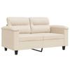 2 Seater Sofa Beige 120 cm Microfiber Fabric