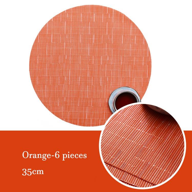 Набор из 6 шт. ПВХ-салфеток, настольных ковриков, теплоизоляционных ковриков, круглых моющихся салфеток, декоративных ковриков для стола 35 см