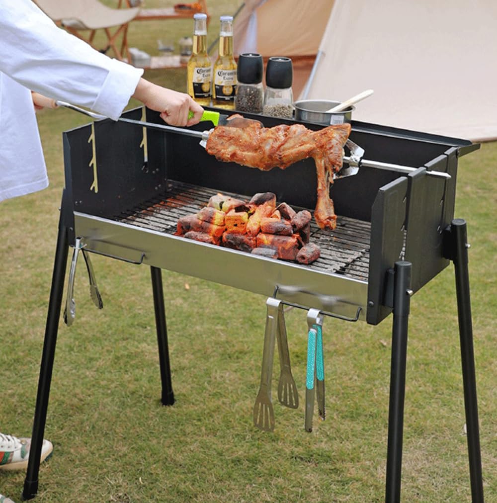 Fengzel Outdoor Стандартный тип Большая печь для барбекю Регулируемый нагрев Легко добавлять уголь Супер легкая сборка Гриль Чугунная пластина Шампур для барбекю 3 способа Для людей