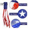 Outdoor Hanging Flag LED Patriotic Windsock, Red White Blue American Wind Sock with Decor 10 Streamers, 3 Lighting Modes, 4th of July