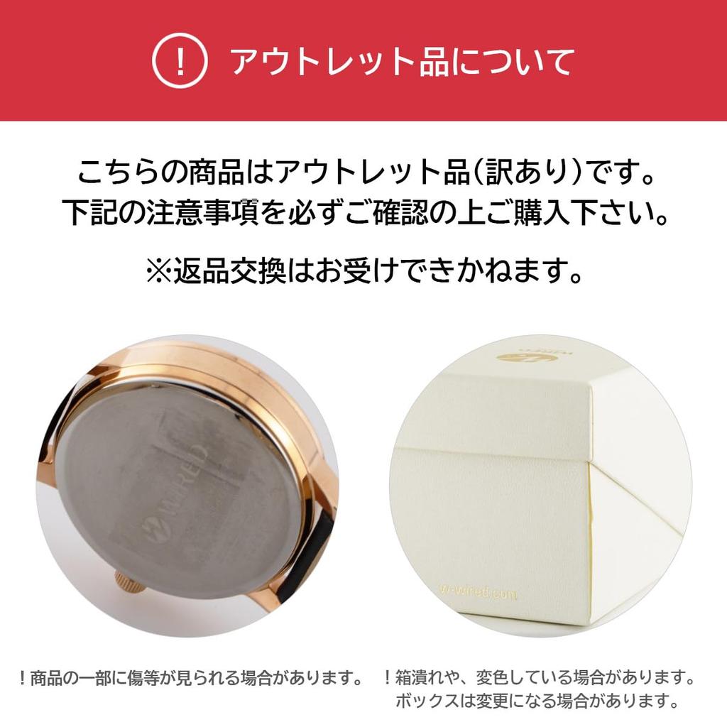 WIRED Часы AGET721 Хронограф Кожа Круглые Темно-синие Черные Женские Переведенные