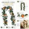 New Realistic Artificial Citrus Garland Green Foliage White Flowers Faux Fruit Garland Decorative Greenery Vine Home Decoration