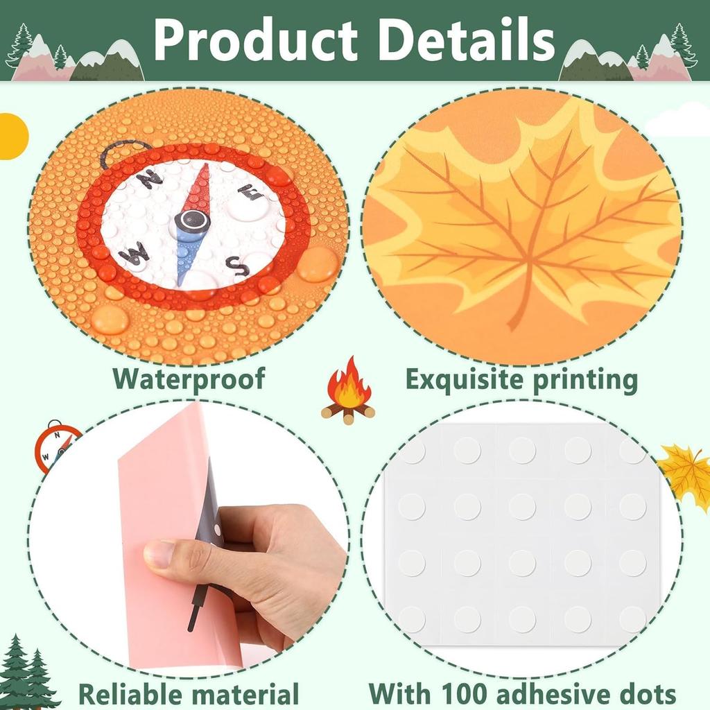 Camping Bulletin Board Set Woodland Classroom Decor Welcome to Our Camp Forest Mountain Classroom Decorations Border Adventure DIY Photo Craft Camper