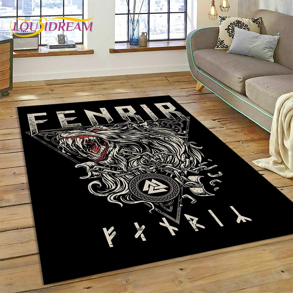Викинг, скандинавская мифология, Один, Валгалла, символы, ковер для дома, гостиной, спальни, дивана, коврик для двери, декор, детский нескользящий напольный коврик