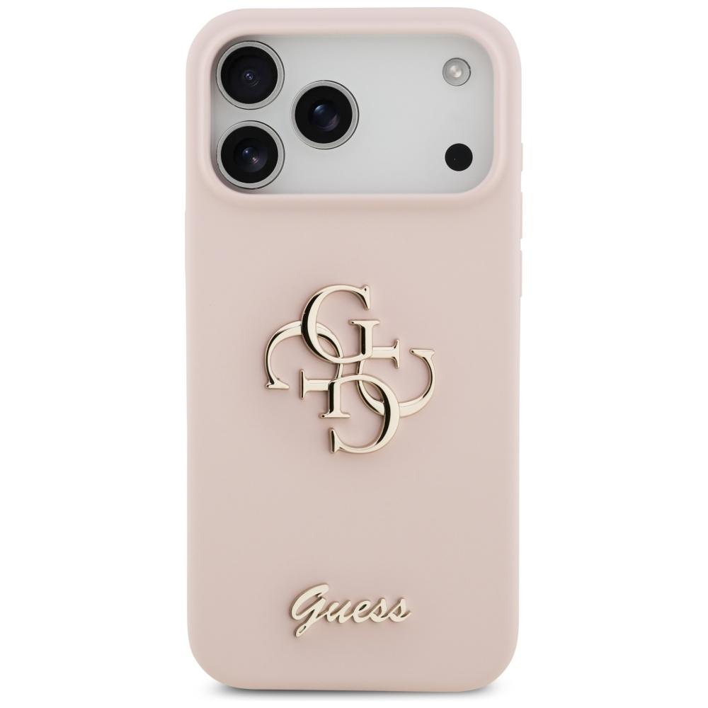 Guess Silicone Big 4G Script Case for iPhone 17 Pro Max Pink