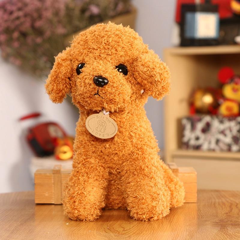 Плюшевые игрушки маленьких собачек, куклы-собачки, куклы-собачки-тедди, милые куклы маленьких животных на кровати