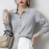 Women's 2023 Light Luxury Loose Knit Wool Polo Cardigan with Lapel Collar