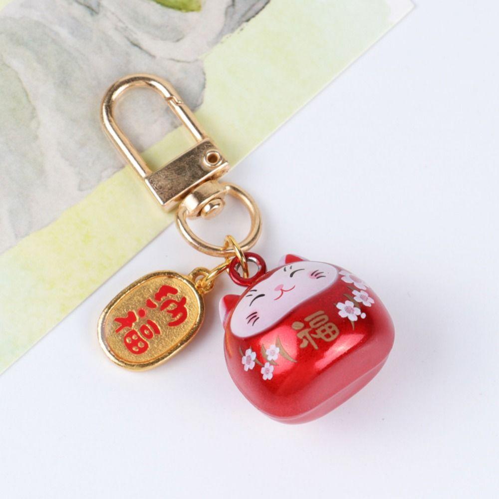 Fashion Cartoon Cat Pendant Anti-lost Car Key Ring Japanese Lucky Cat Keychains Ornaments Gifts