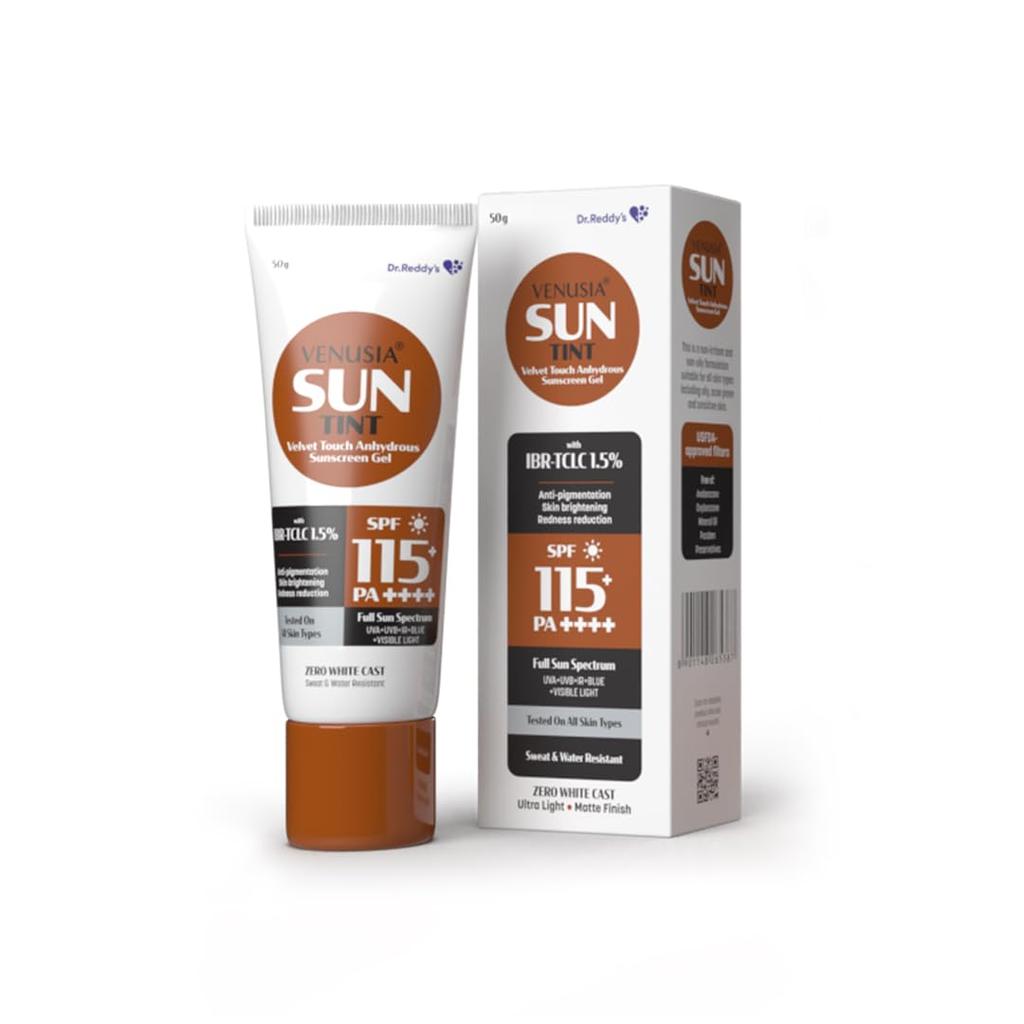 Venusia Sun Tint SPF 115 Matte Finish Sunscreen For Daily Sun Care With Universal Tint And Lightweight Wear 50 g Pack Of 1 Comfort Use