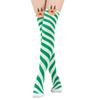 Women's Christmas Doll Socks Stripe Knee-High Socks