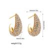 Sparkling Zircon C Shape Hoop Earrings for Women Stainless Steel Sleek Thick Ear Hoops Simple Daily New Jewelry Femal Party Gift