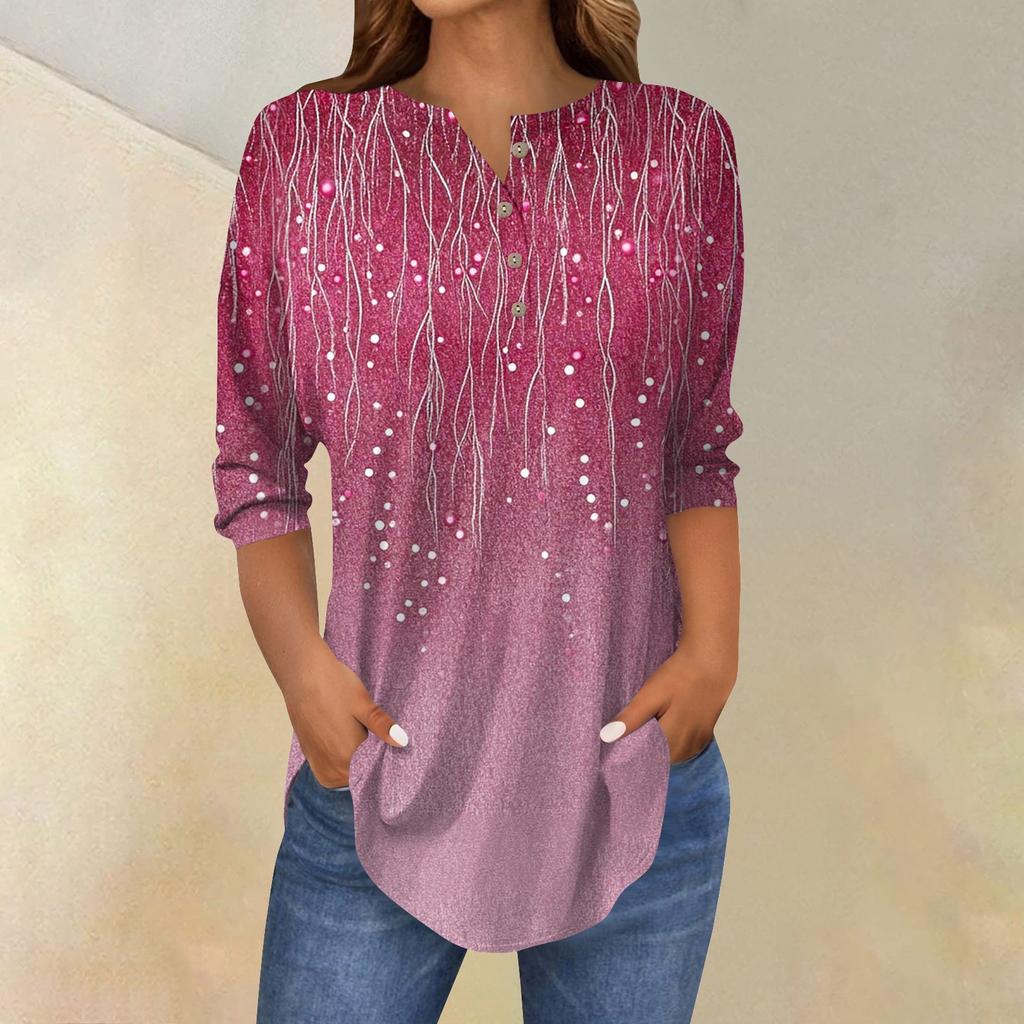 Женские повседневные рубашки с рукавом 3/4, модные туники с принтом Святого Патрика и карманами