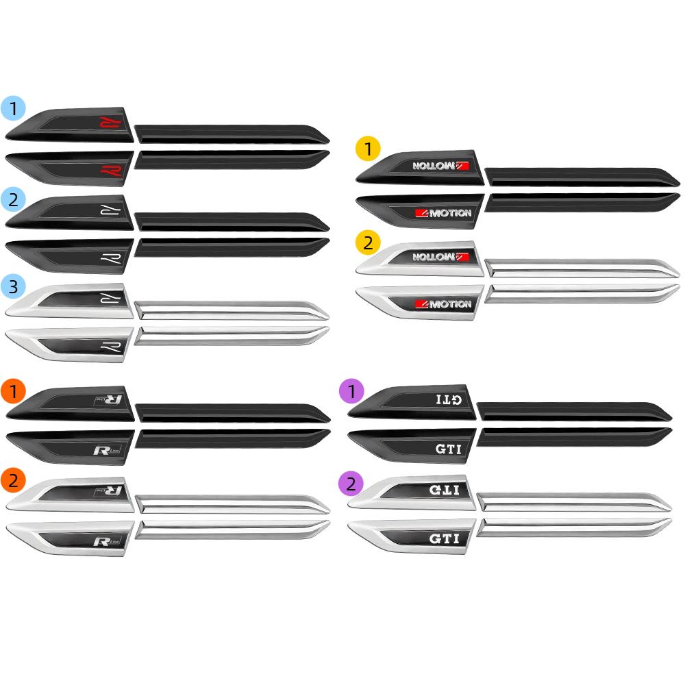 2Pcs R Line GTI 4Motion Car Logo Auto Body Fender Decoration Side Door Blade Sticker For t-iguan
