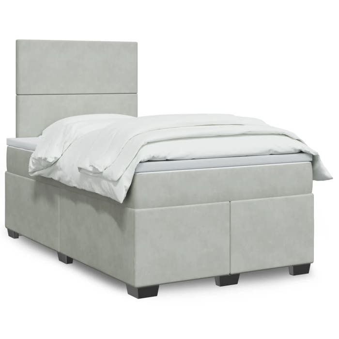 Maison Exclusive - Sommier à lattes de lit et matelas Gris clair 120x200cm Velours