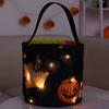 Halloween Candy Bucket Decoration With Lights Halloween Basket Lights Reusable Candy Basket Tote Bag For Party Favors