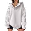 Autumn Winter Women's Sweatshirt Solid Color Long Sleeve Hooded Loose Sweatshirt for Women