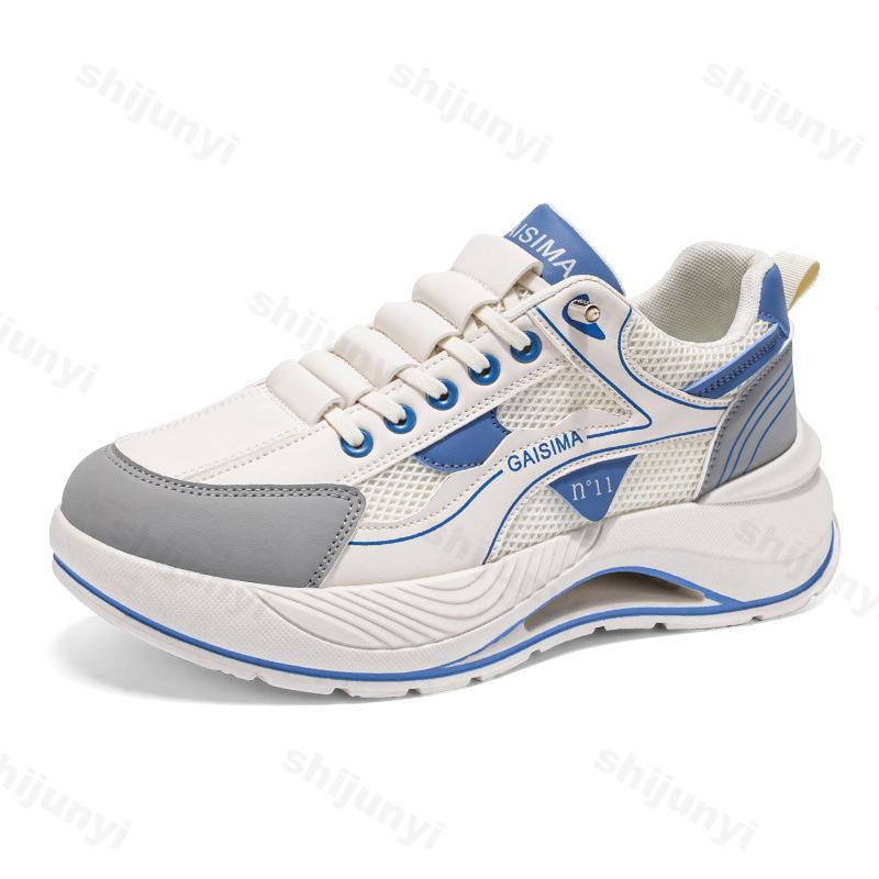 Модная Новая Мужская Обувь Весна 2025 Сетчатая Дышащая Повседневная Спортивная Повседневная Обувь Универсальная Толстая Подошва Увеличивающая Рост Массивные Кроссовки