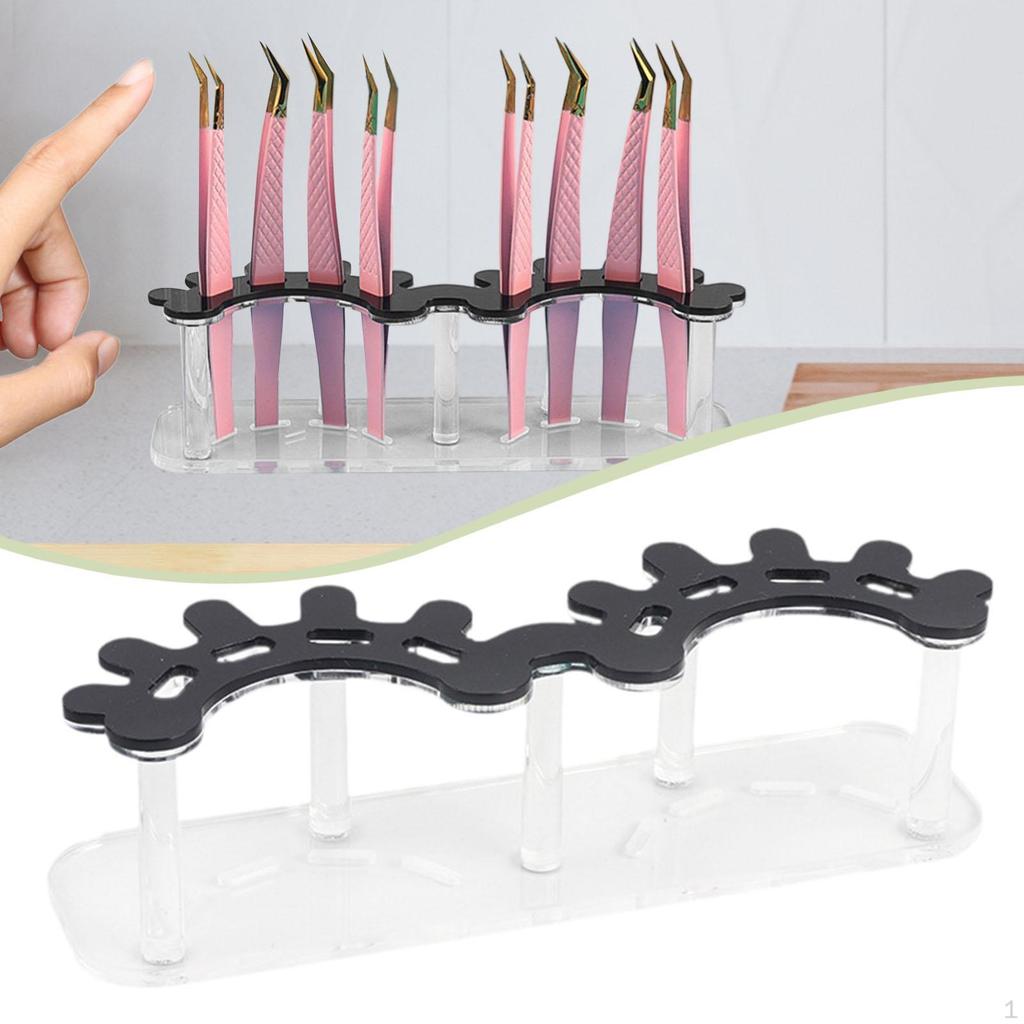 Eyelash Extension Tweezers Holder Double Slots Supplies Organizer Stand