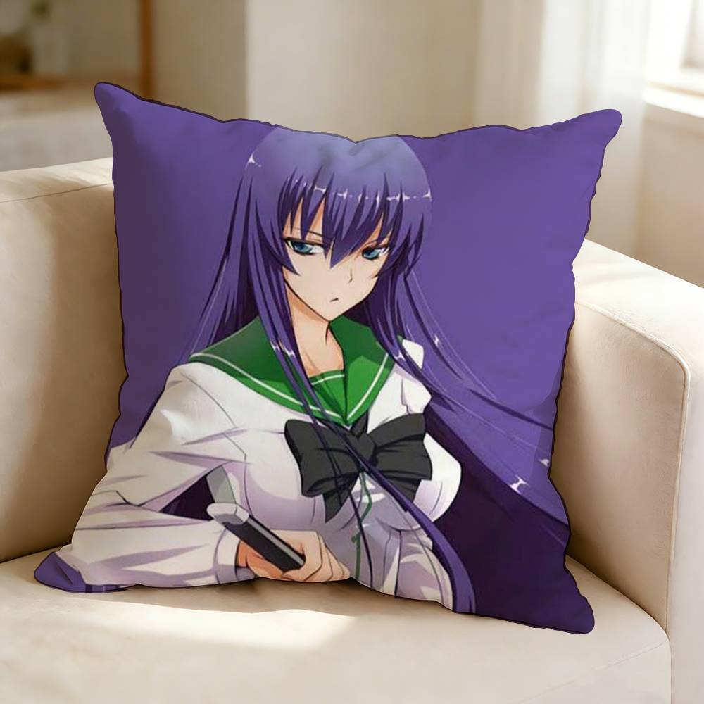 HHighschool of the Dead BBusujima Saeko Pillow Case Square DoubleSided Sofa Cushion Cover Bedroom Bedside Pillow