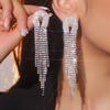 Premium Sense Of Luxury Long Tassel Earrings Female Fashion Rhinestone Earrings Bridal Jewellery Women's Earrings 1 Pair