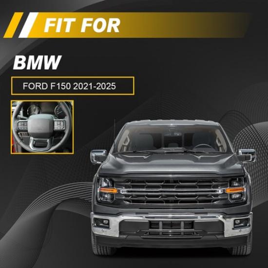 1Pc Steering Wheel Cover Trim Carbon Fiber For Ford F150 -2025 Accessories