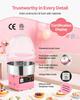 Electric Cotton Candy Machine, 1000W Electric Floss Maker With Cover, Commercial Cotton Candy Machine w/Stainless Steel Bowl & Sugar Scoop, Ideal for