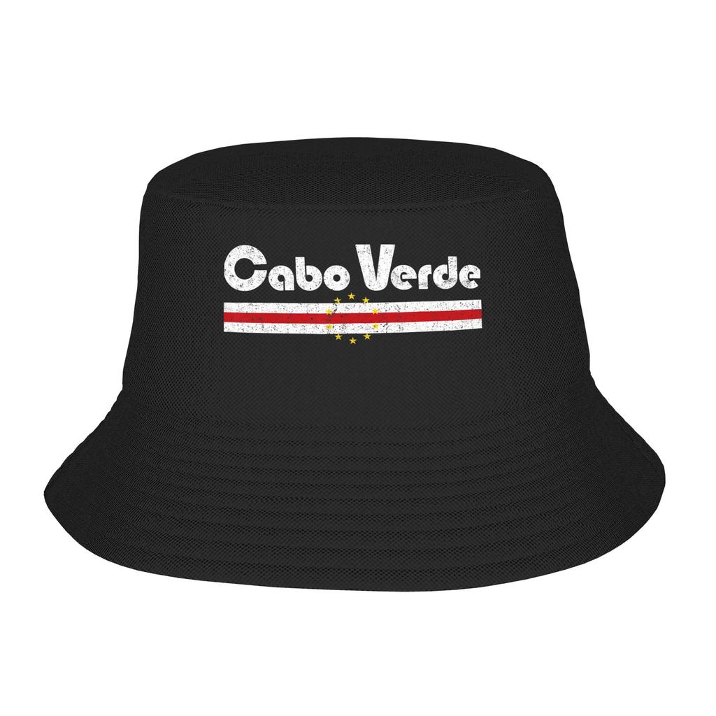 Cape Verde Flag of Cape Verde Bucket Hat For Unisex FisherUnisex Hats Fashion Fishing Caps Breathable Street Style Printed Sun Hats