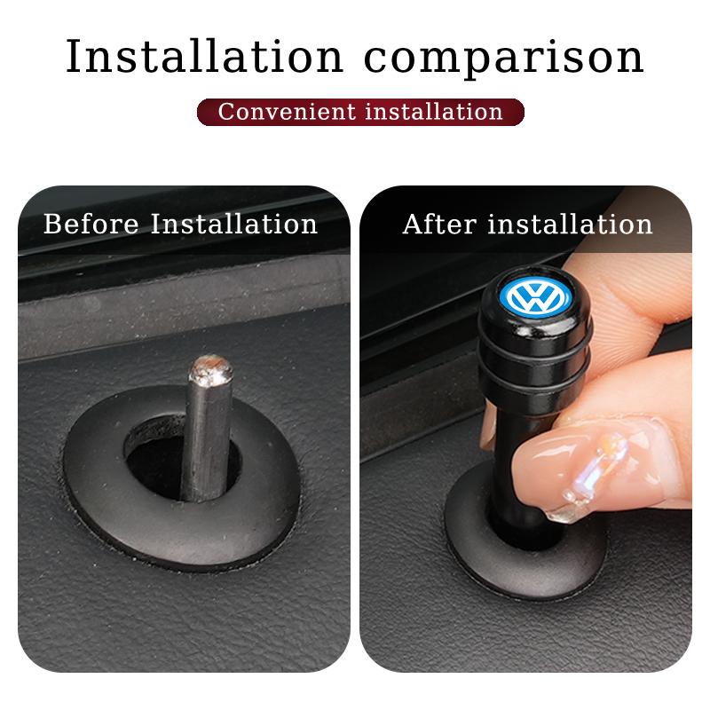 Car Door Lock Pins Metal Door Lock Pull Pin Cover Key Accessories For Volkswagen VW Polo Golf 6 7 8 Jetta Tiguan Touran T-ROC zf4