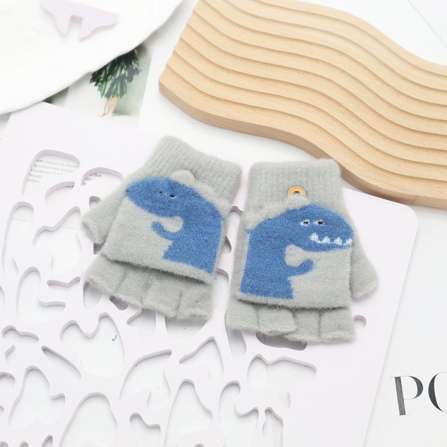 Kids' Winter Fingerless Flip-Top Writing Gloves – Warm Half-Finger Gloves for Boys & Girls