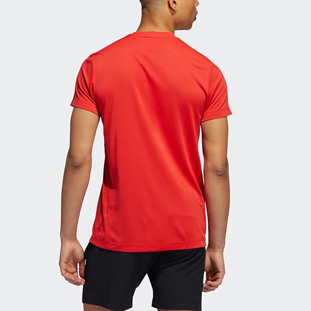 adidas Футболки Мужские Красные С Круглым Вырезом Умеренный Прямой Крой H11108
