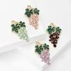 Броши-виноград со стразами для женщин и мужчин, эмалированные фруктовые булавки, булавка с растением для лацкана, украшение для рюкзака на мероприятие, вечеринку, аксессуары для одежды