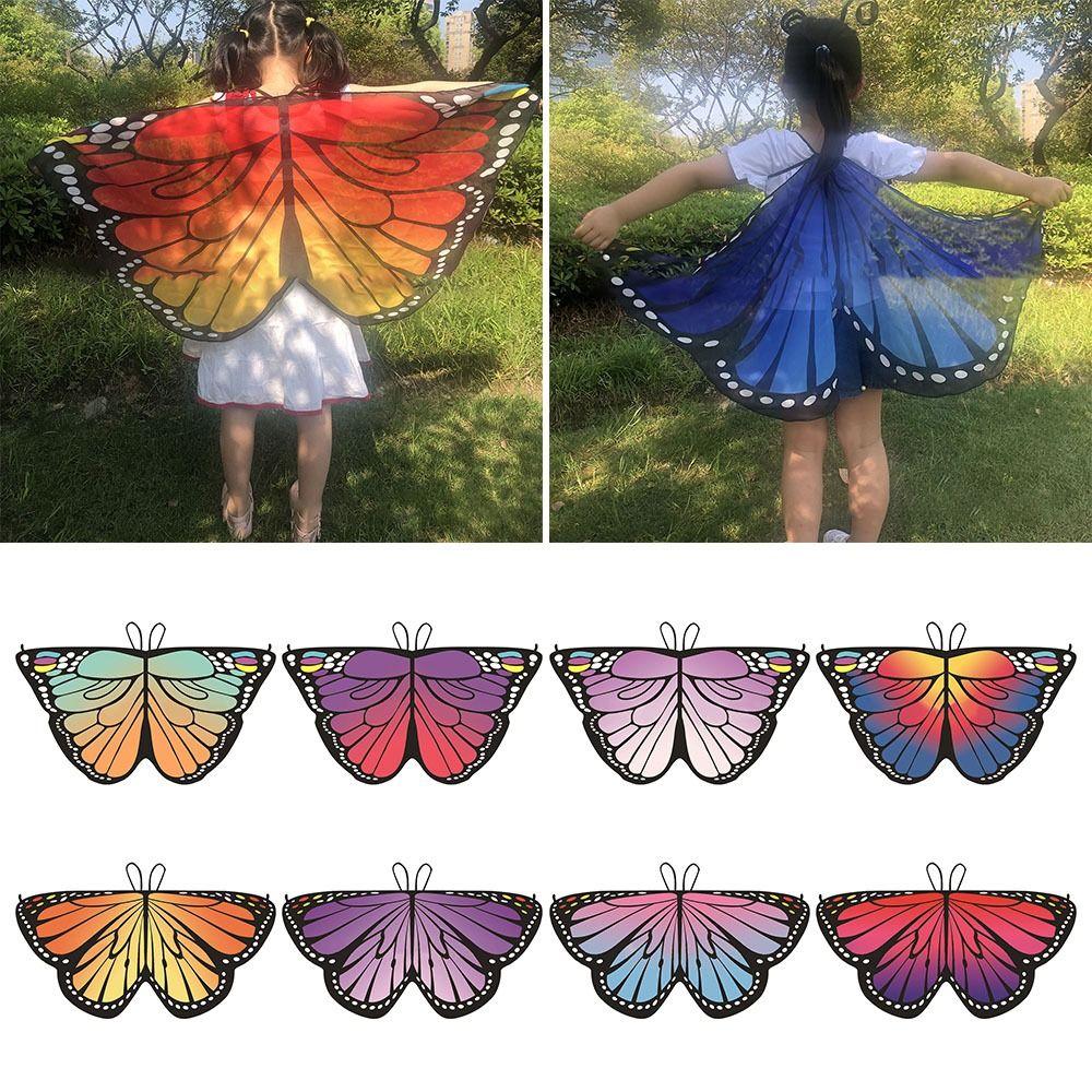 Props Costume Dress Asymmetrical Shoulder Straps Butterfly Wings Cape Butterfly Wings Fairy Wing
