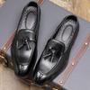 Fashion Britain Fashion New Men's Pointed Tassel Patchwork Patent Leather Shoes Designer Formal Wedding Prom Dress Homecoming Footwear