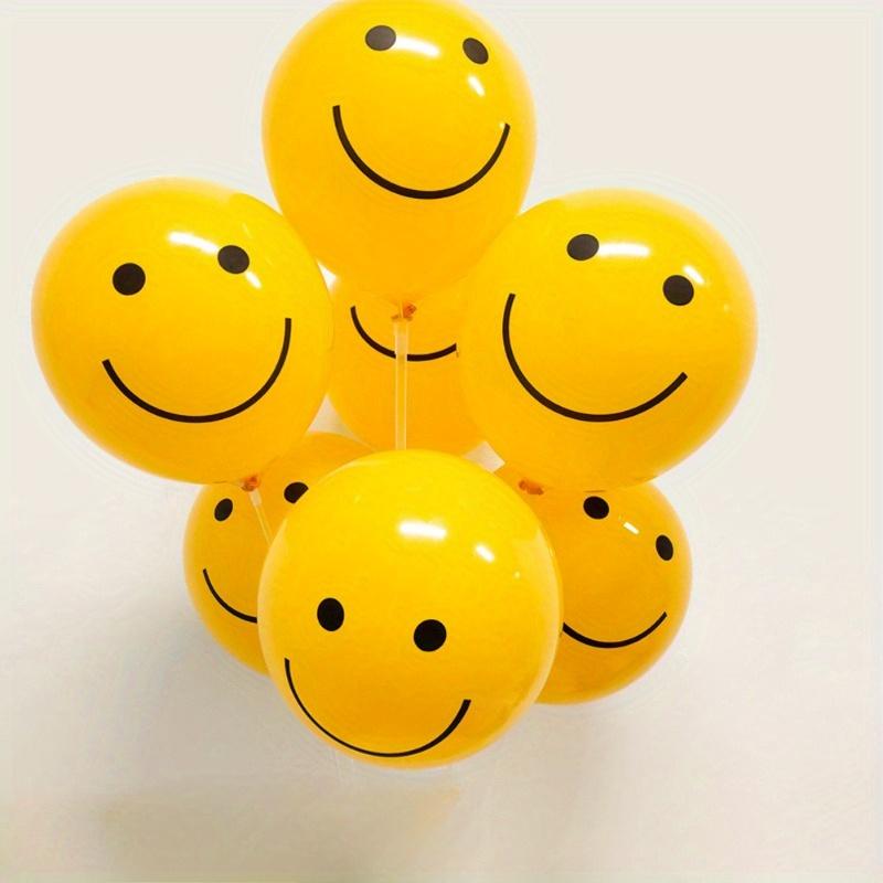 10 воздушных шаров со смайлами, 12-дюймовые лимонно-желтые воздушные шары, украшение на день рождения, воздушные шары со смайлами, воздушные шары со смайлами, украшение на выпускной