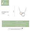 Bamoer Double Circle Chain Necklace for Women 925 Sterling Silver Miss & Love Wedding Fine Jewelry