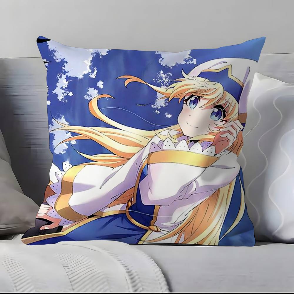 Anime G-Goblin S-Slayer Pillow Case Anti-dustmite Pillowcase Invisible zipper silky short plush Sofa cushion cover