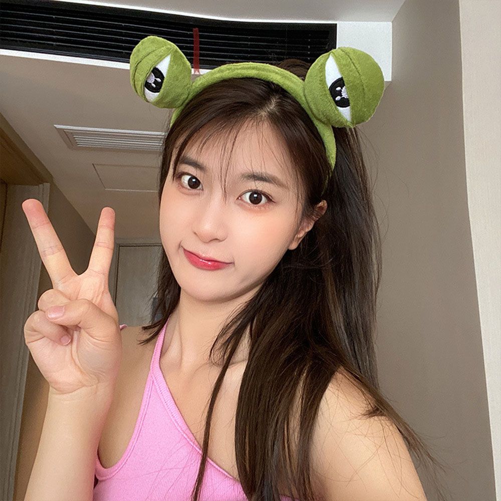 Аксессуары для волос Моющая повязка на голову Широкополые эластичные повязки для волос Макияж Забавная повязка для волос с лягушкой