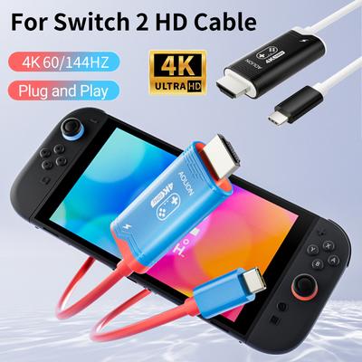 Адаптер 2M 4K 60/144 Гц Type C на HDMI-совместимый, портативный ТВ-коннектор, док-станция, универсальная док-станция для ТВ для игровых консолей, для Switch