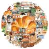 50Pcs/Set Vintage Healing Daily Cafe PET Stickers Waterproof DIY Fashion Doodle Decals Stickers