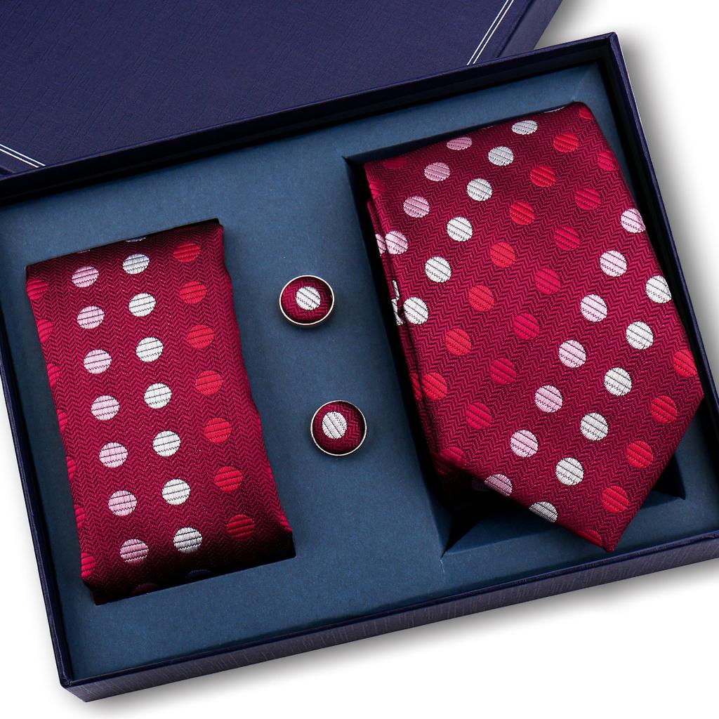 Мужской деловой галстук Карманный платок Шарф Подарочная коробка Набор Формальная свадьба Профессиональная рубашка Модный галстук Рабочий