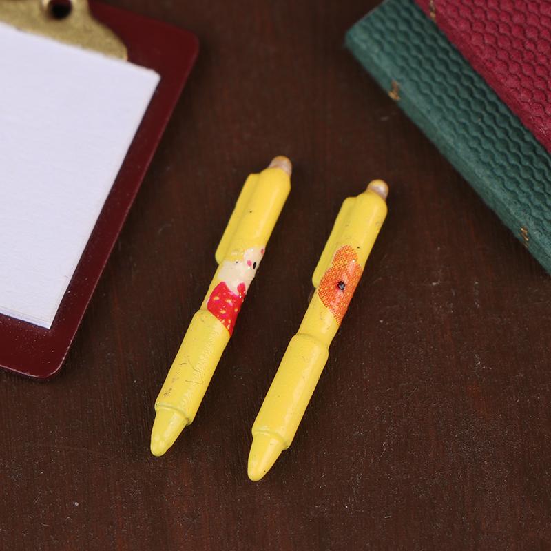 1 шт. 1/12 кукольный домик мини шариковая ручка миниатюрная сцена для изучения модель аксессуары металлическая цветная ручка кукла игрушка