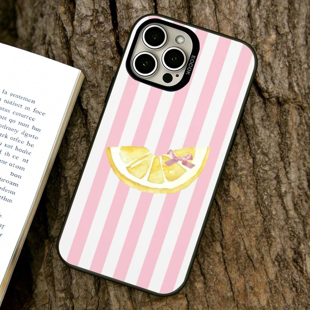 Чехол для телефона с рисунком "Лимонная прохлада в полоску" для iPhone 17, 16, 15, 14, 13, 12, 11 Plus, Pro Max, XS, Цветной Посеребренный Внутренний Чехол