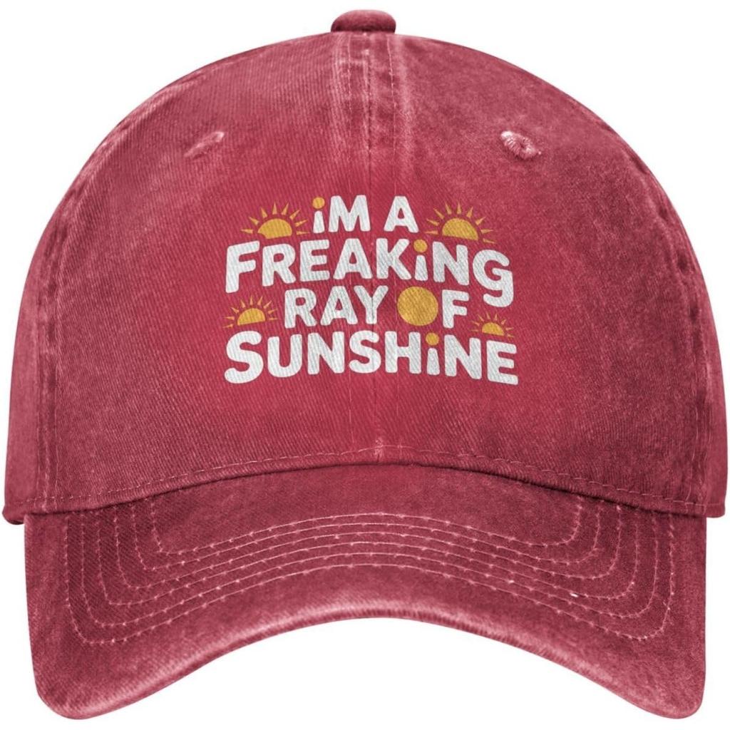 Freaking Ray of Sunshine Baseball Cap Cotton Adjustable Vintage Look Casual Hat for Adults