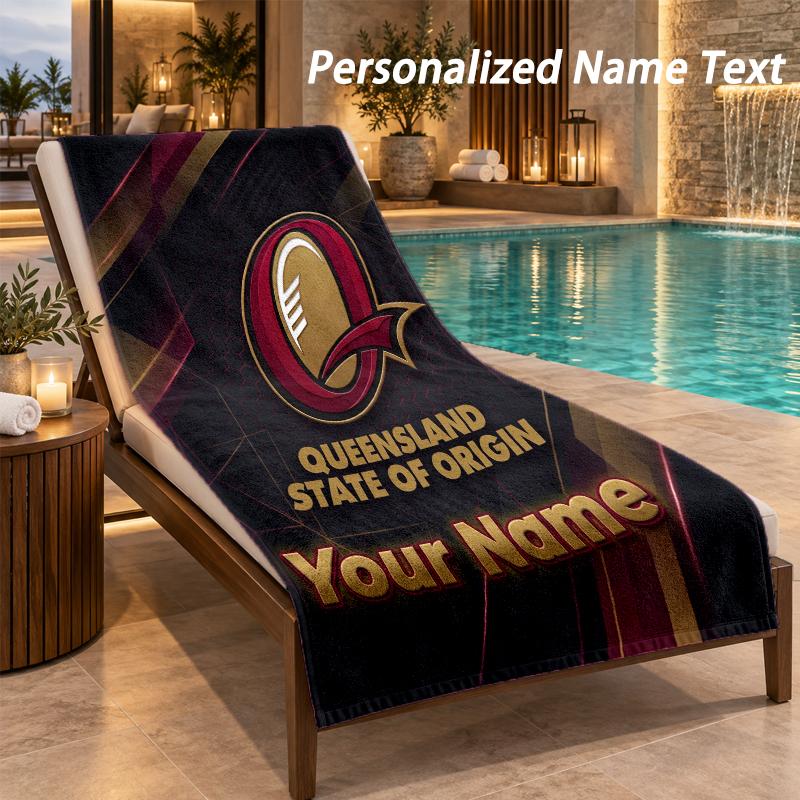 Custom Text Queensland Maroons Print Beach Towel Large Towel For Home Bathroom Beach
